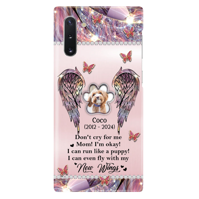 Personalized Memorial Phone Case - Upload Photo - Memorial Gift Idea For Dog Lover - Don't Cry For Me - Case For iPhone/Samsung
