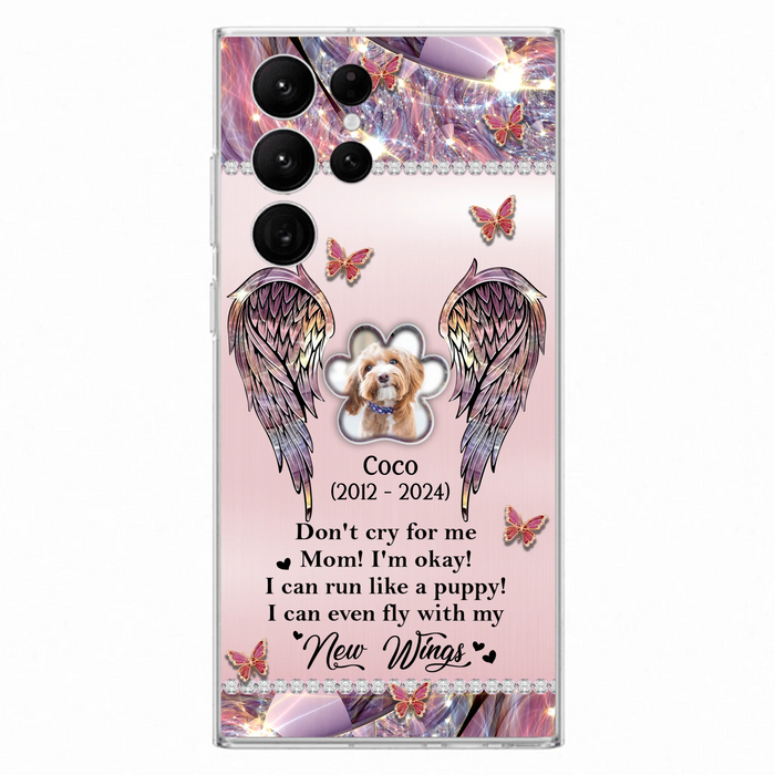 Personalized Memorial Phone Case - Upload Photo - Memorial Gift Idea For Dog Lover - Don't Cry For Me - Case For iPhone/Samsung