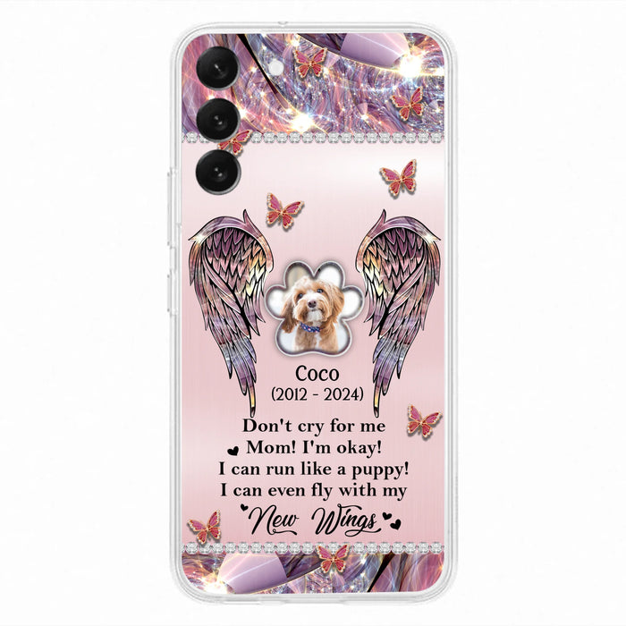 Personalized Memorial Phone Case - Upload Photo - Memorial Gift Idea For Dog Lover - Don't Cry For Me - Case For iPhone/Samsung