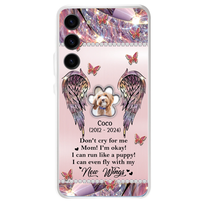Personalized Memorial Phone Case - Upload Photo - Memorial Gift Idea For Dog Lover - Don't Cry For Me - Case For iPhone/Samsung