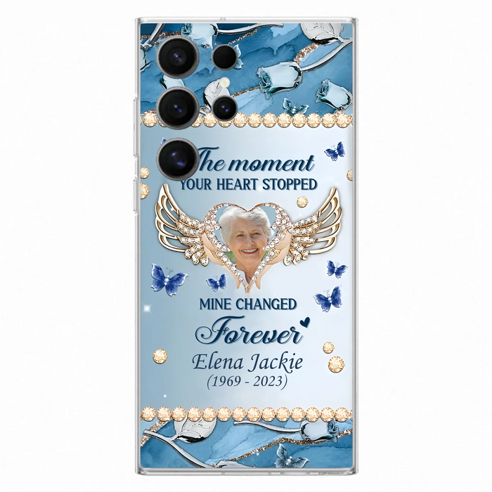 Personalized Memorial Phone Case - Memorial Gift Idea For Family - Case For iPhone/Samsung - The Moment Your Heart Stopped Mine Changed Forever