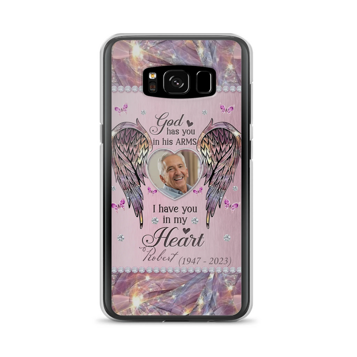 Custom Personalized Memorial Phone Case - Memorial Gift Idea For Family - Case For iPhone/Samsung - God Has You In His Arms