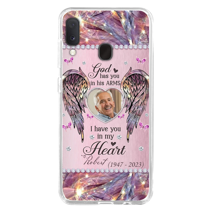 Custom Personalized Memorial Phone Case - Memorial Gift Idea For Family - Case For iPhone/Samsung - God Has You In His Arms