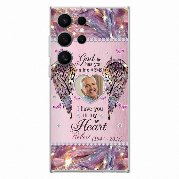 Custom Personalized Memorial Phone Case - Memorial Gift Idea For Family - Case For iPhone/Samsung - God Has You In His Arms