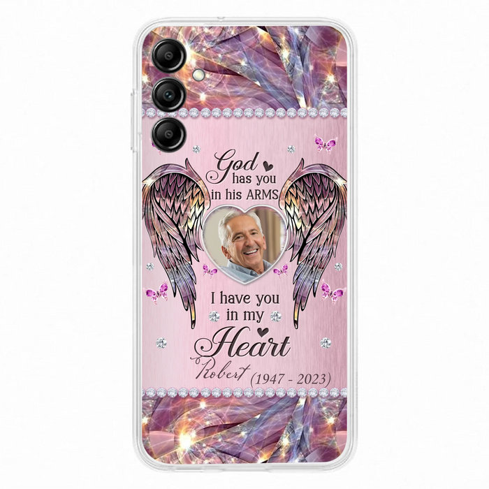 Custom Personalized Memorial Phone Case - Memorial Gift Idea For Family - Case For iPhone/Samsung - God Has You In His Arms