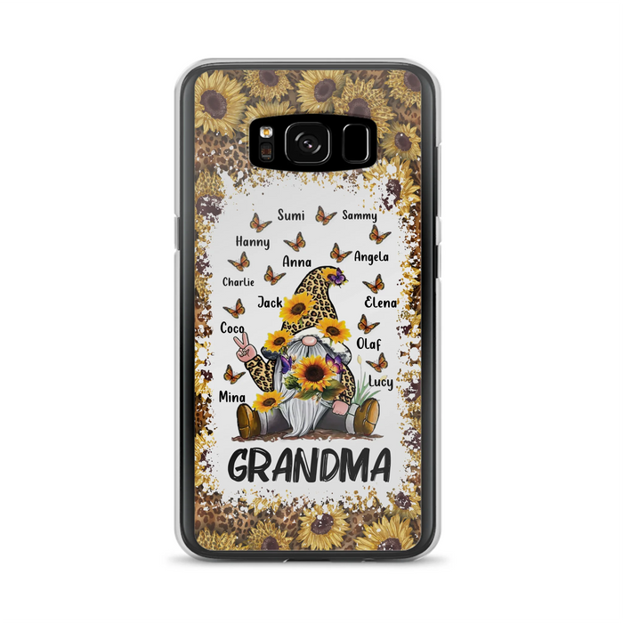 Personalized Sunflower Grandma Phone Case - Gift Idea For Grandma - Up to 12 Kids - Case For iPhone/Samsung