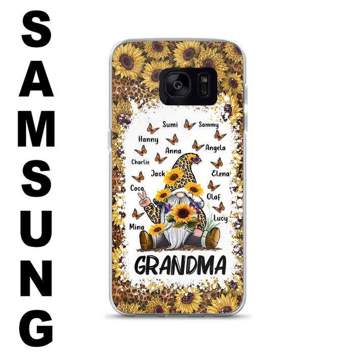 Personalized Sunflower Grandma Phone Case - Gift Idea For Grandma - Up to 12 Kids - Case For iPhone/Samsung