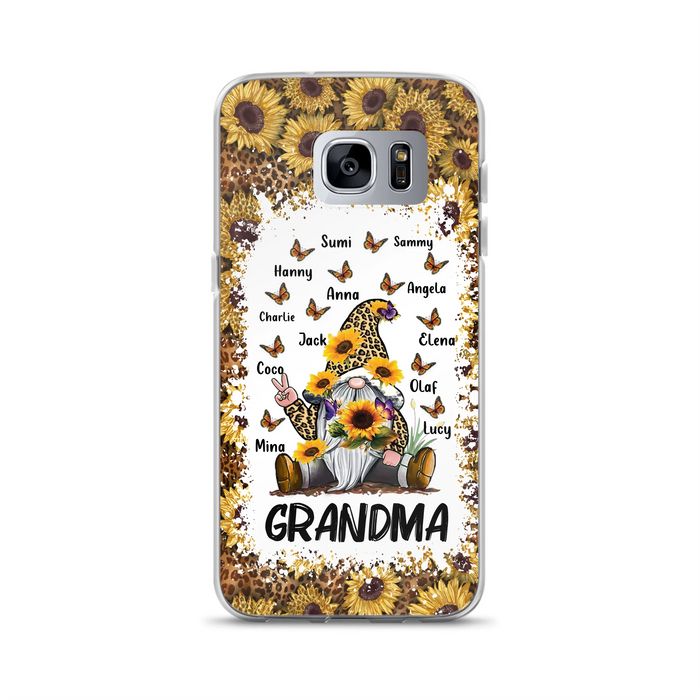 Personalized Sunflower Grandma Phone Case - Gift Idea For Grandma - Up to 12 Kids - Case For iPhone/Samsung