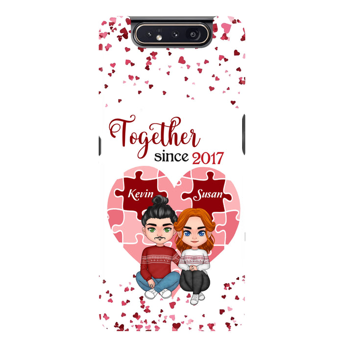 Custom Personalized Couple Phone Case - Gift Idea For Couple/Valentines Day - Together Since 2017 - Case For iPhone/Samsung