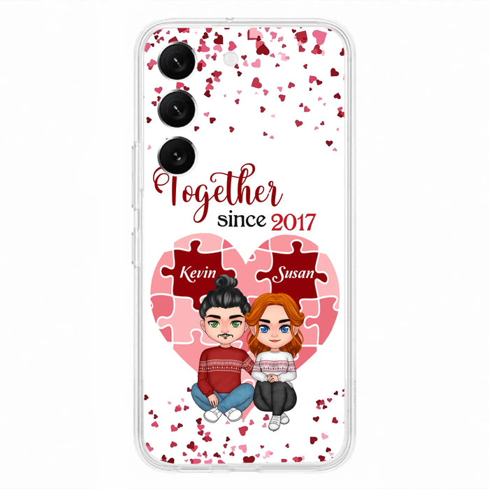 Custom Personalized Couple Phone Case - Gift Idea For Couple/Valentines Day - Together Since 2017 - Case For iPhone/Samsung