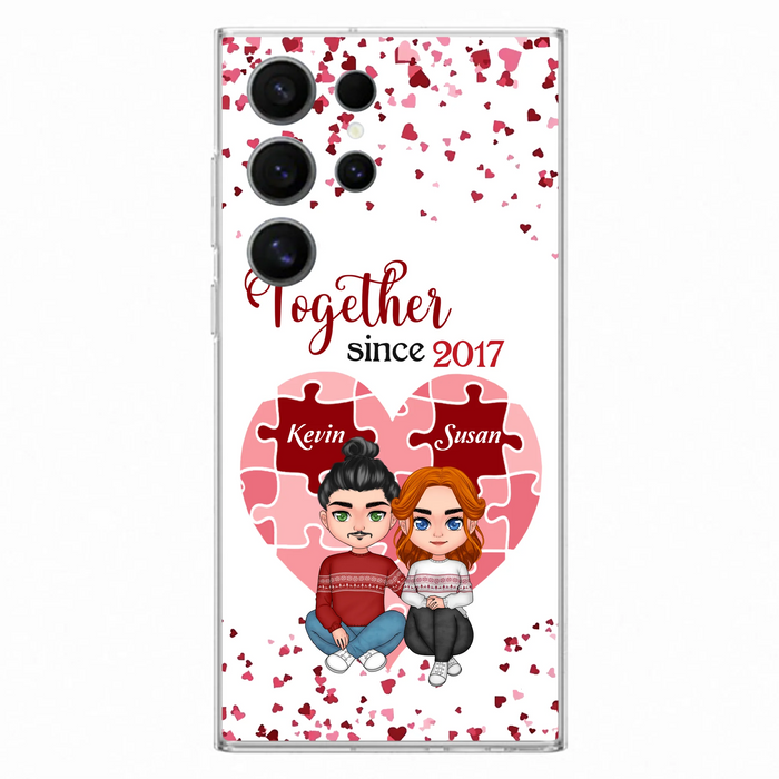 Custom Personalized Couple Phone Case - Gift Idea For Couple/Valentines Day - Together Since 2017 - Case For iPhone/Samsung