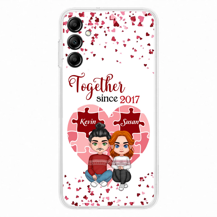 Custom Personalized Couple Phone Case - Gift Idea For Couple/Valentines Day - Together Since 2017 - Case For iPhone/Samsung