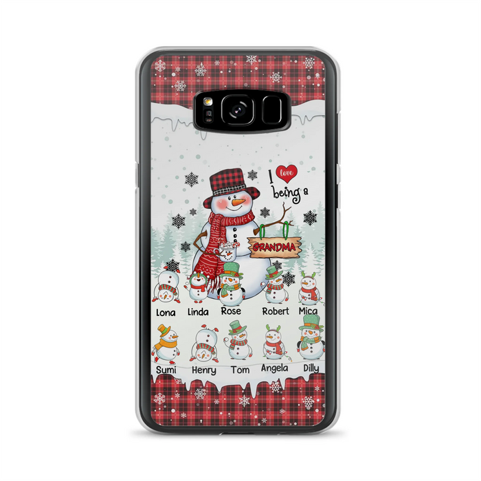 Personalized Snowman Christmas Grandma Phone Case - Christmas Gift Idea For Grandma - Up to 10 Kids - Case For iPhone/Samsung