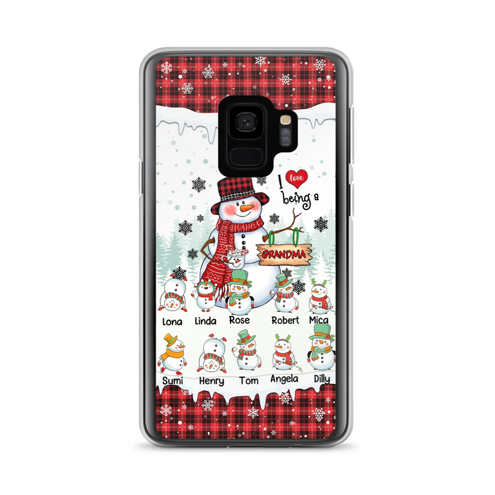 Personalized Snowman Christmas Grandma Phone Case - Christmas Gift Idea For Grandma - Up to 10 Kids - Case For iPhone/Samsung
