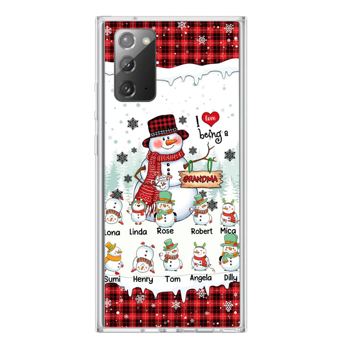 Personalized Snowman Christmas Grandma Phone Case - Christmas Gift Idea For Grandma - Up to 10 Kids - Case For iPhone/Samsung