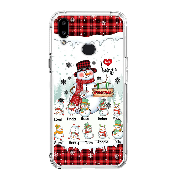 Personalized Snowman Christmas Grandma Phone Case - Christmas Gift Idea For Grandma - Up to 10 Kids - Case For iPhone/Samsung