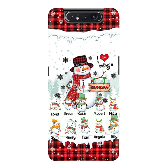 Personalized Snowman Christmas Grandma Phone Case - Christmas Gift Idea For Grandma - Up to 10 Kids - Case For iPhone/Samsung