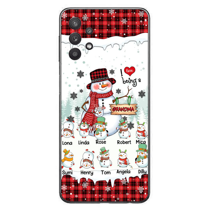 Personalized Snowman Christmas Grandma Phone Case - Christmas Gift Idea For Grandma - Up to 10 Kids - Case For iPhone/Samsung
