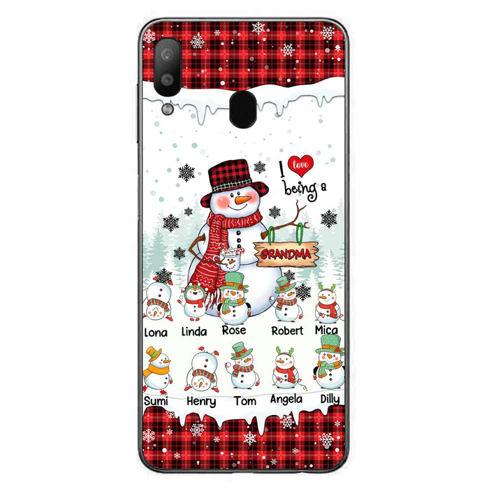 Personalized Snowman Christmas Grandma Phone Case - Christmas Gift Idea For Grandma - Up to 10 Kids - Case For iPhone/Samsung