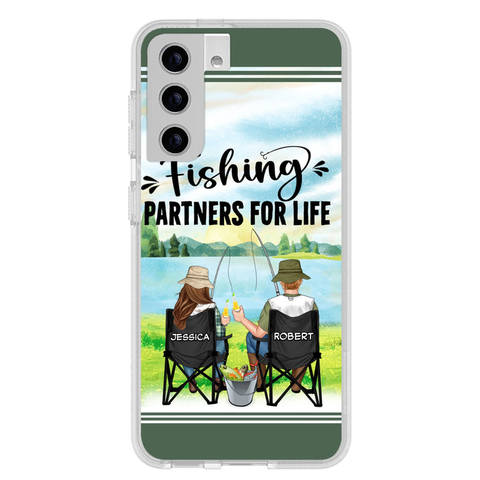 Custom Personalized Fishing Couple Phone Case - Gift Idea for Couple - Fishing Partners For Life - Case For iPhone/Samsung