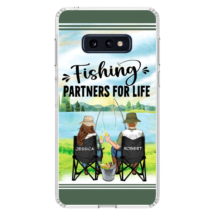 Custom Personalized Fishing Couple Phone Case - Gift Idea for Couple - Fishing Partners For Life - Case For iPhone/Samsung