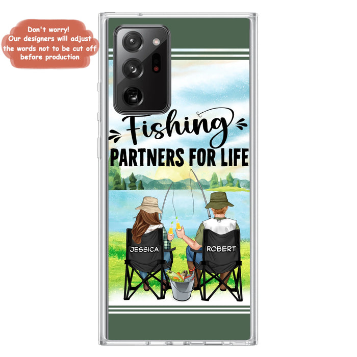 Custom Personalized Fishing Couple Phone Case - Gift Idea for Couple - Fishing Partners For Life - Case For iPhone/Samsung