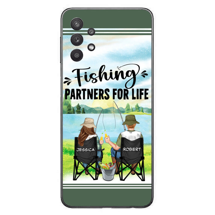 Custom Personalized Fishing Couple Phone Case - Gift Idea for Couple - Fishing Partners For Life - Case For iPhone/Samsung
