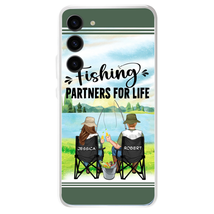 Custom Personalized Fishing Couple Phone Case - Gift Idea for Couple - Fishing Partners For Life - Case For iPhone/Samsung
