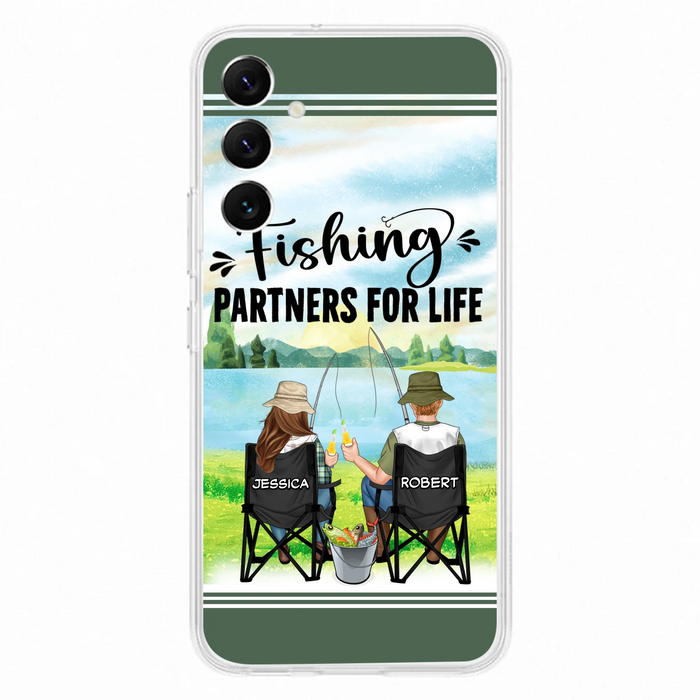 Custom Personalized Fishing Couple Phone Case - Gift Idea for Couple - Fishing Partners For Life - Case For iPhone/Samsung