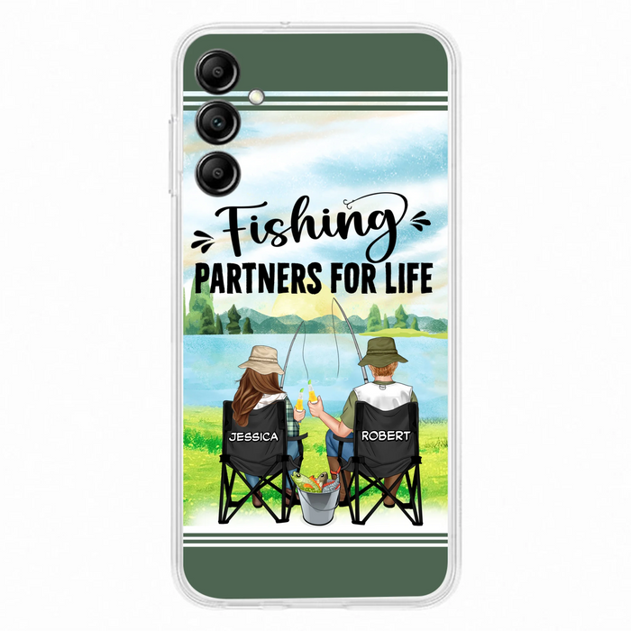 Custom Personalized Fishing Couple Phone Case - Gift Idea for Couple - Fishing Partners For Life - Case For iPhone/Samsung