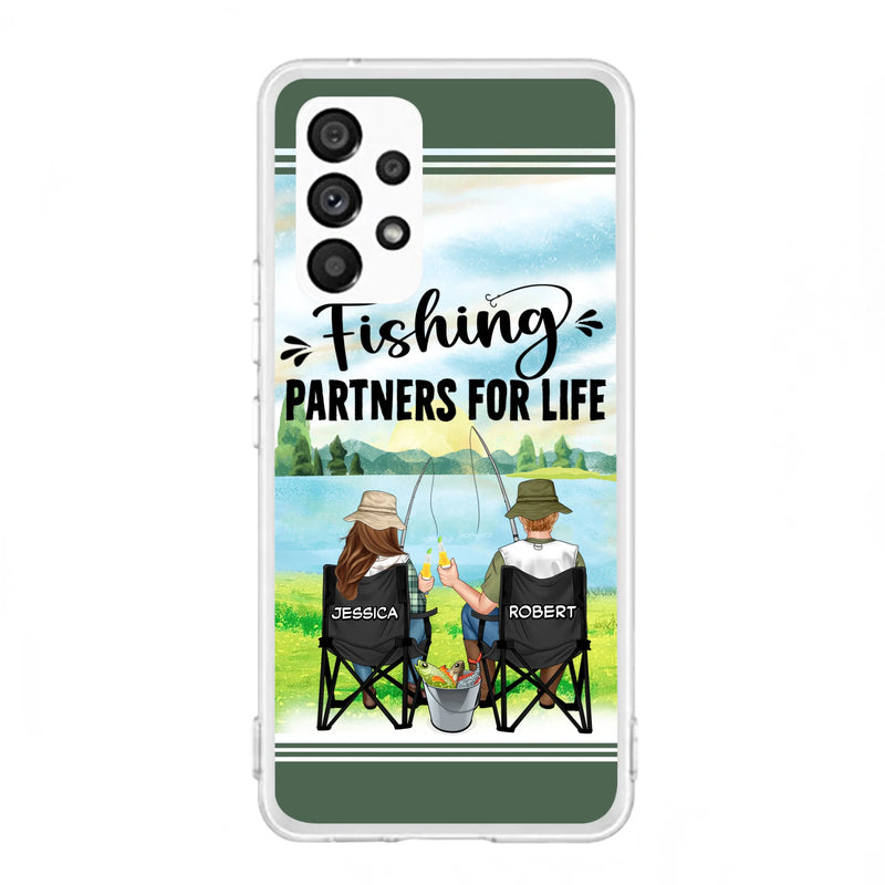 Custom Personalized Fishing Couple Phone Case - Gift Idea for Couple - Fishing Partners For Life - Case For iPhone/Samsung