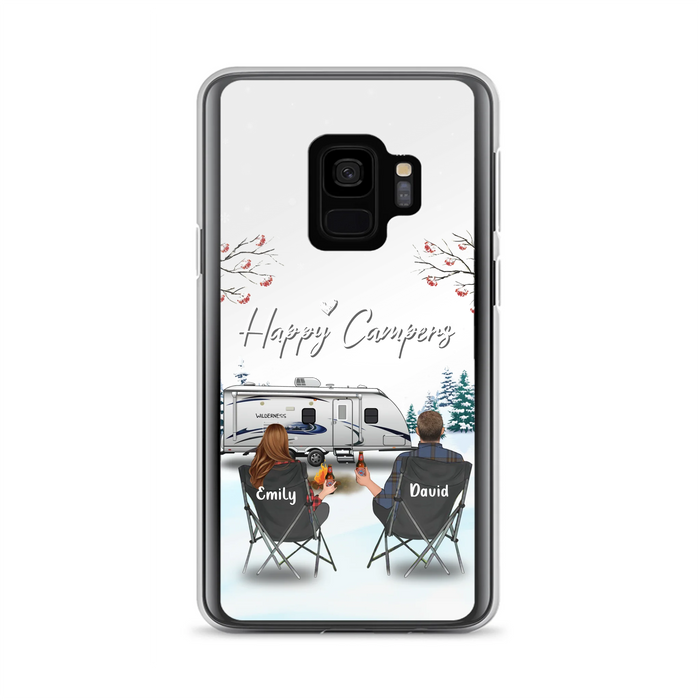 Personalized Camping Phone Case - Gift Idea For Camping Lover/Couple/Family/Friends - Happy Campers - Case For iPhone/Samsung
