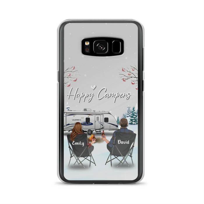 Personalized Camping Phone Case - Gift Idea For Camping Lover/Couple/Family/Friends - Happy Campers - Case For iPhone/Samsung
