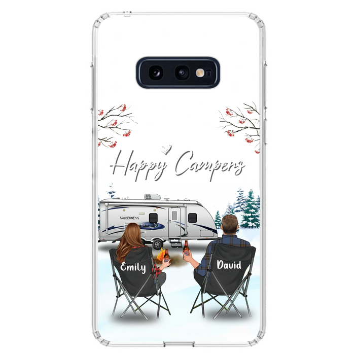 Personalized Camping Phone Case - Gift Idea For Camping Lover/Couple/Family/Friends - Happy Campers - Case For iPhone/Samsung