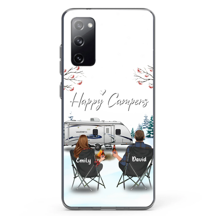 Personalized Camping Phone Case - Gift Idea For Camping Lover/Couple/Family/Friends - Happy Campers - Case For iPhone/Samsung