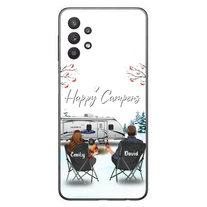 Personalized Camping Phone Case - Gift Idea For Camping Lover/Couple/Family/Friends - Happy Campers - Case For iPhone/Samsung