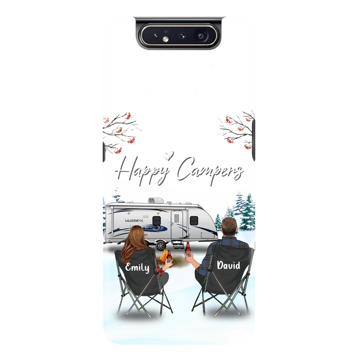 Personalized Camping Phone Case - Gift Idea For Camping Lover/Couple/Family/Friends - Happy Campers - Case For iPhone/Samsung
