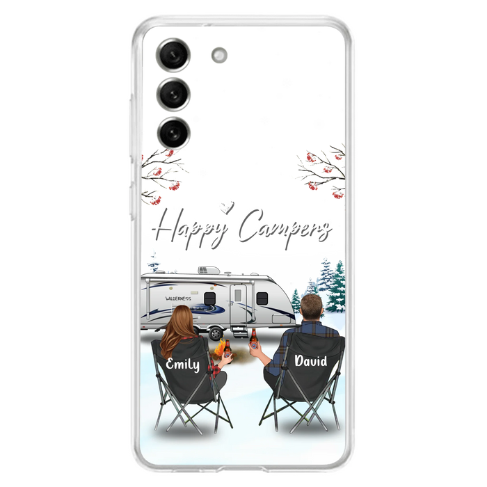 Personalized Camping Phone Case - Gift Idea For Camping Lover/Couple/Family/Friends - Happy Campers - Case For iPhone/Samsung