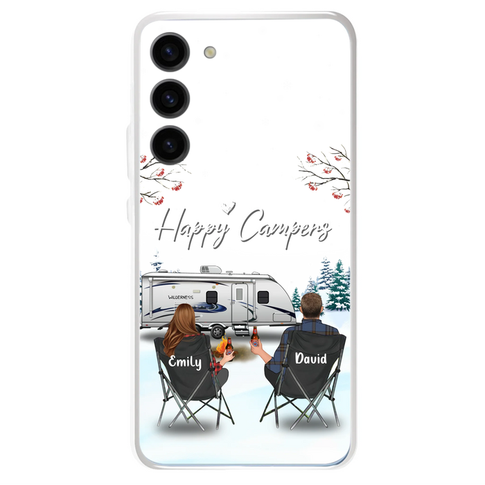 Personalized Camping Phone Case - Gift Idea For Camping Lover/Couple/Family/Friends - Happy Campers - Case For iPhone/Samsung