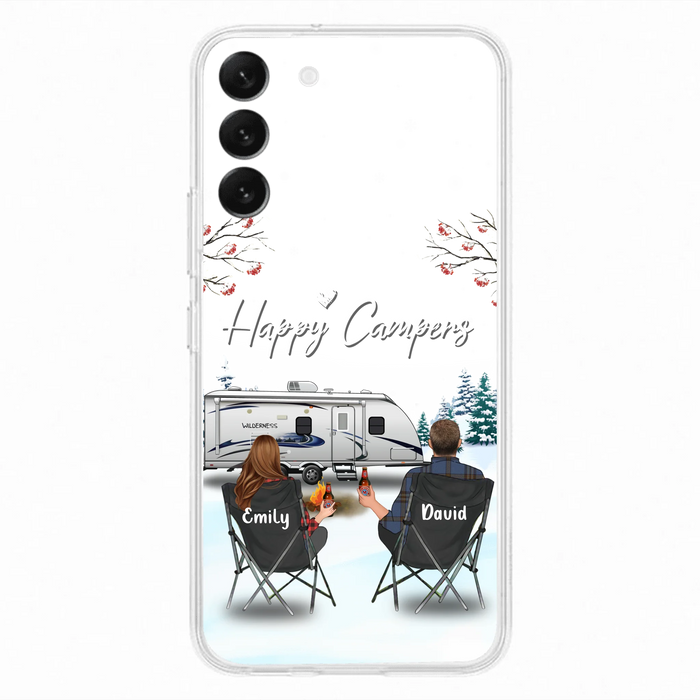 Personalized Camping Phone Case - Gift Idea For Camping Lover/Couple/Family/Friends - Happy Campers - Case For iPhone/Samsung