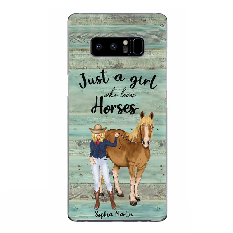 Custom Personalized Horse Lady Phone Case - Gift Idea For Horse Lovers - Just A Girl Who Loves Horses - Case For iPhone/Samsung