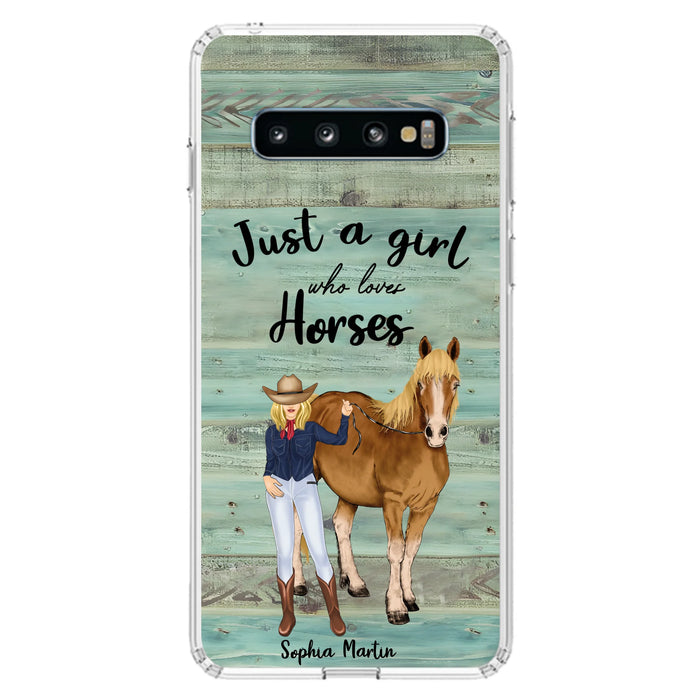 Custom Personalized Horse Lady Phone Case - Gift Idea For Horse Lovers - Just A Girl Who Loves Horses - Case For iPhone/Samsung