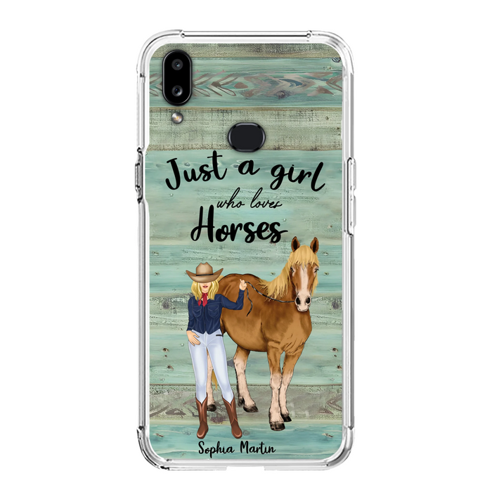 Custom Personalized Horse Lady Phone Case - Gift Idea For Horse Lovers - Just A Girl Who Loves Horses - Case For iPhone/Samsung