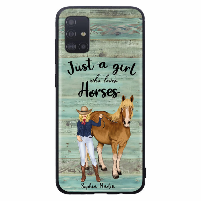 Custom Personalized Horse Lady Phone Case - Gift Idea For Horse Lovers - Just A Girl Who Loves Horses - Case For iPhone/Samsung