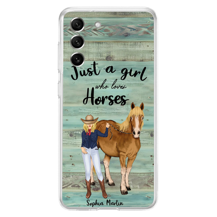 Custom Personalized Horse Lady Phone Case - Gift Idea For Horse Lovers - Just A Girl Who Loves Horses - Case For iPhone/Samsung