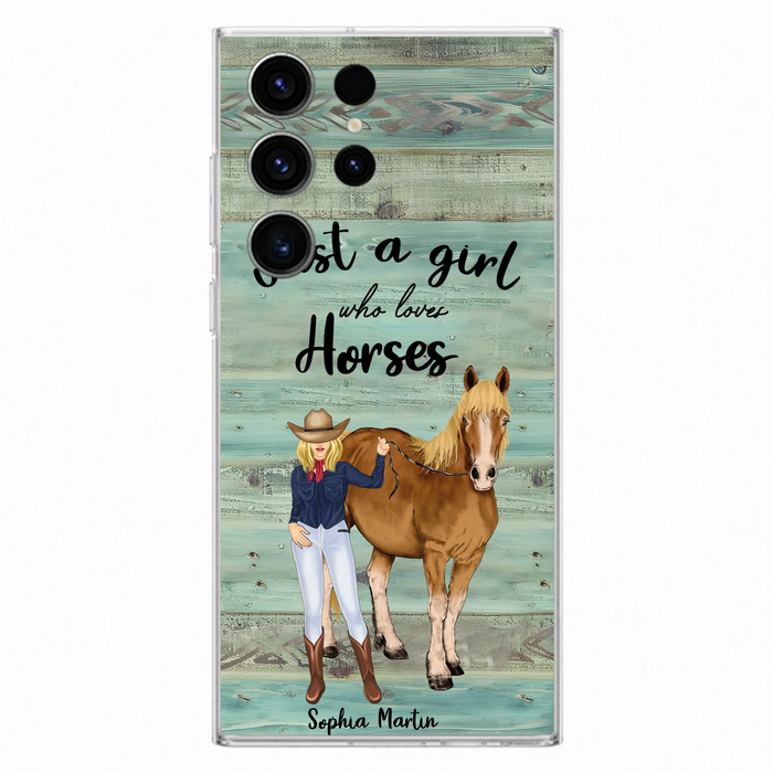 Custom Personalized Horse Lady Phone Case - Gift Idea For Horse Lovers - Just A Girl Who Loves Horses - Case For iPhone/Samsung