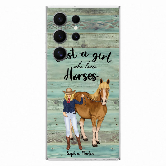 Custom Personalized Horse Lady Phone Case - Gift Idea For Horse Lovers - Just A Girl Who Loves Horses - Case For iPhone/Samsung