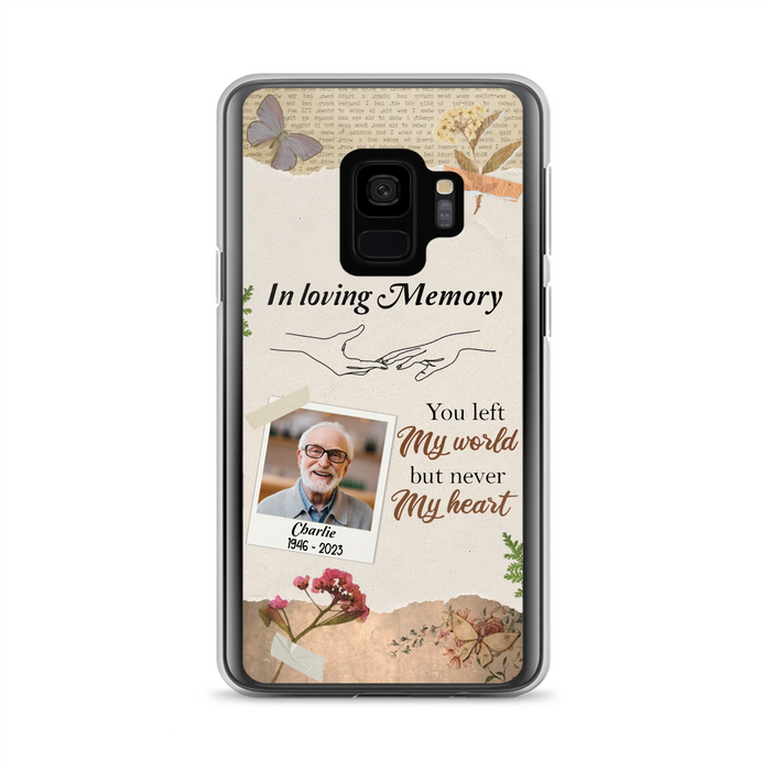 Custom Personalized Memorial Phone Case - Memorial Gift Idea For Family - Case For iPhone/Samsung - You Left My World But Never My Heart