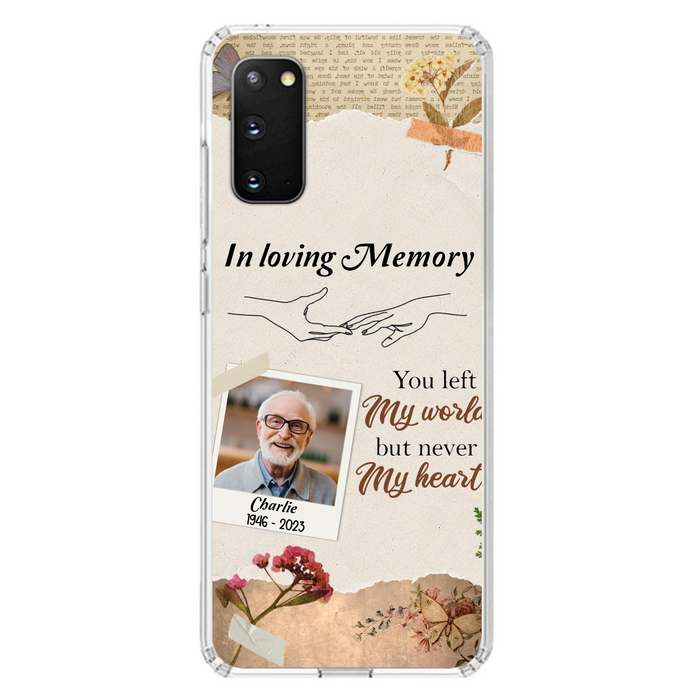 Custom Personalized Memorial Phone Case - Memorial Gift Idea For Family - Case For iPhone/Samsung - You Left My World But Never My Heart