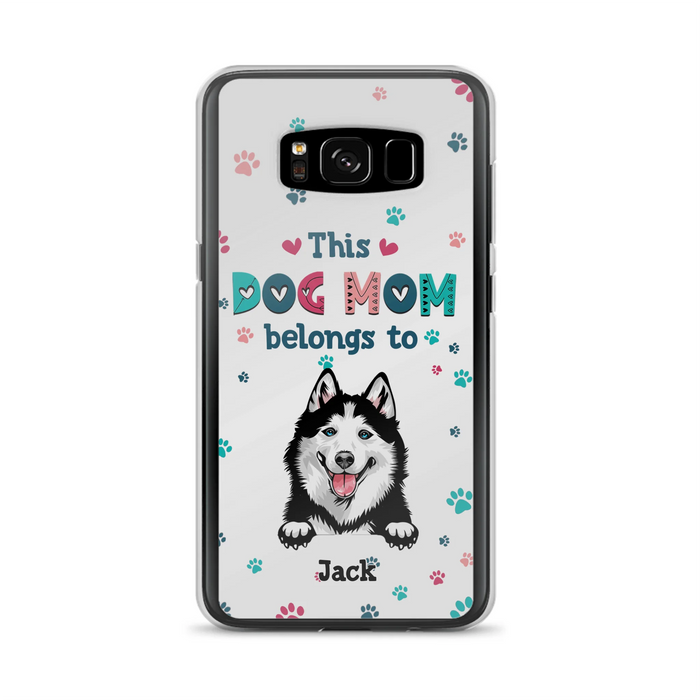 Custom Personalized Dog Phone Case For iPhone And Samsung - Gift Idea For Dog Lover - Up to 6 Dogs - This Dog Mom Belongs To